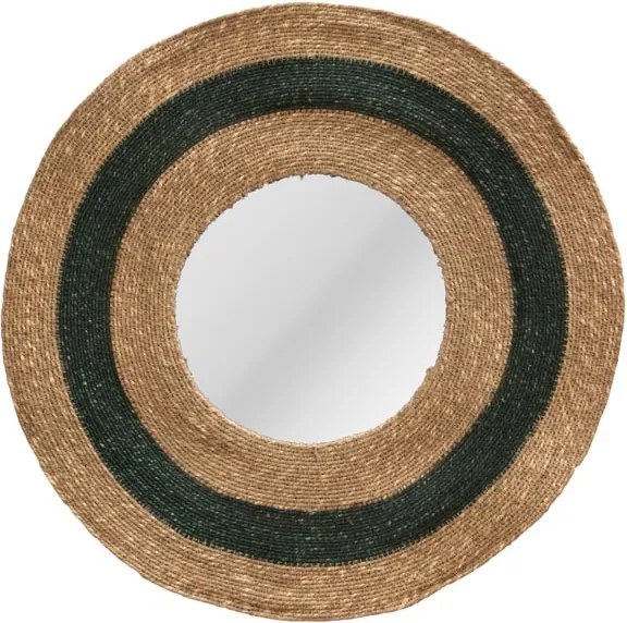 Oglinda de perete din iuta naturala D60cm Reed