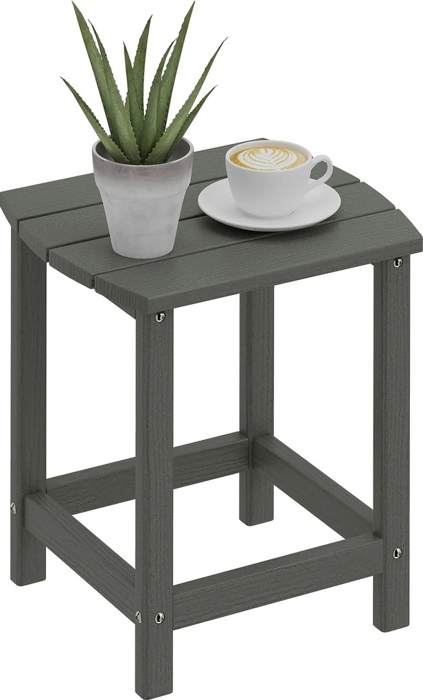 Outsunny Masă de grădină, masă de balcon rezistentă la intemperii din HDPE, masă de exterior, masă de camping pentru grădină terasă balcon 48x37x46 cm Gri | Aosom Romania