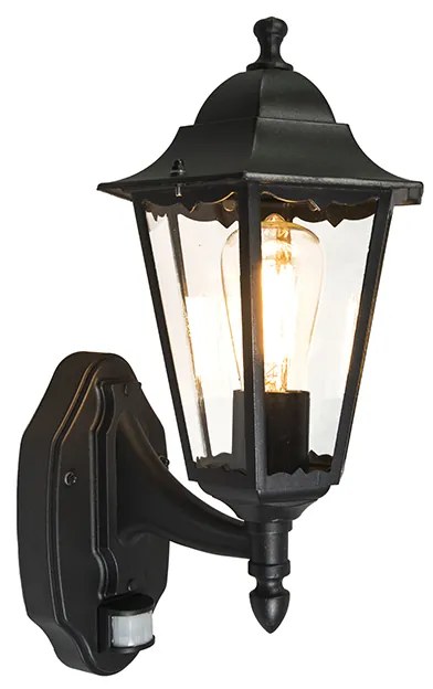 Lămpi de perete exterioare negre cu senzor de mișcare IP44 - New Orleans up