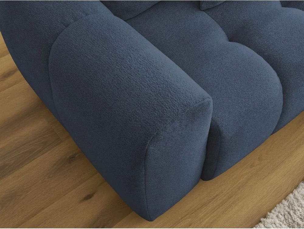 Colțar albastru extensibil/cu spațiu de depozitare cu tapițerie din chenille (cu colț pe partea dreaptă/cu șezlong) Roxelane – Bobochic Paris