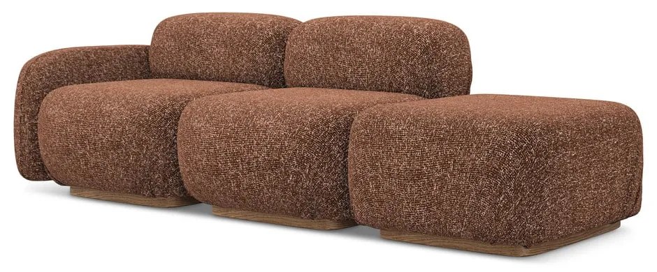 Șezlong modular portocaliu/maro (cu colț pe partea stângă) Ailani – Makamii