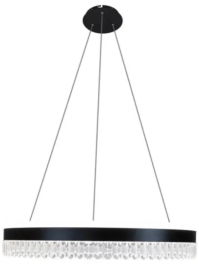 Lustră LED dimabilă pe cablu LED/80W/230V 3000-6500K negru + telecomandă