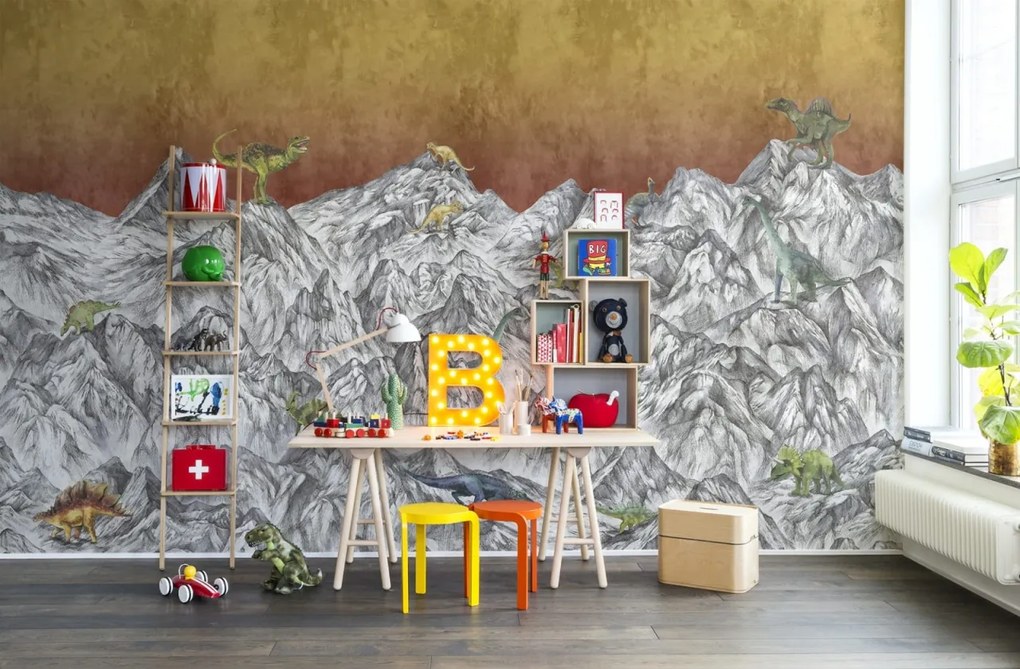 Fototapet, Dinosaur Mountain, Volcano, Rebel Walls
