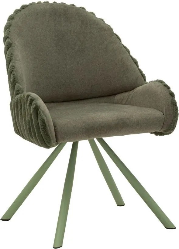 Set de scaune de sufragerie verde cu cotiere 2 buc. tapițat Stockholm – Mauro Ferretti