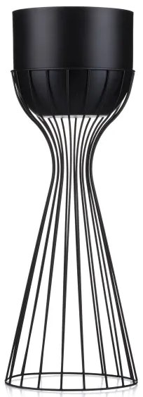 Ghiveci metalic de flori LOFT 56x20 cm negru