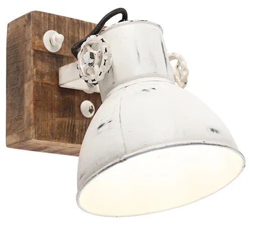 Spotlight industrial alb cu lemn de mango 18 cm - Mangoes