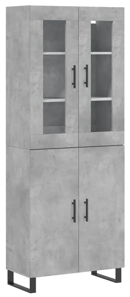 3198237 vidaXL Dulap înalt, gri beton, 69,5x34x180, lemn compozit