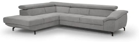 Canapea colțar extensibilă cu spațiu depozitare BRESCIA stânga gri