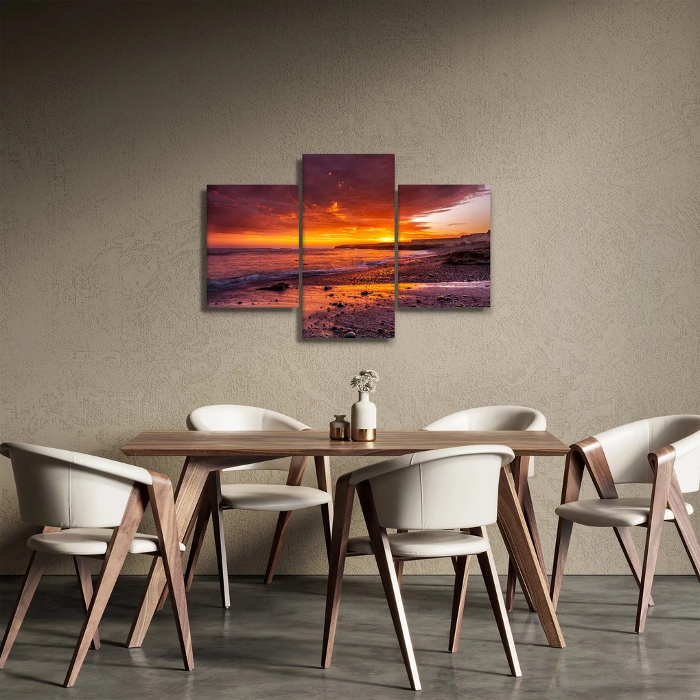 Tablou cu apus de soare la mare (90x60 cm)