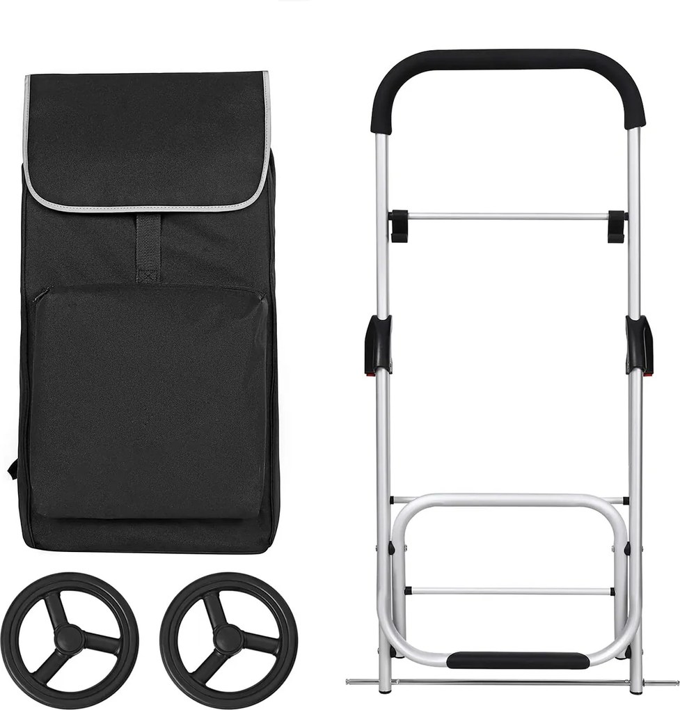 Carucior cumparaturi Pliabil Negru 40 L