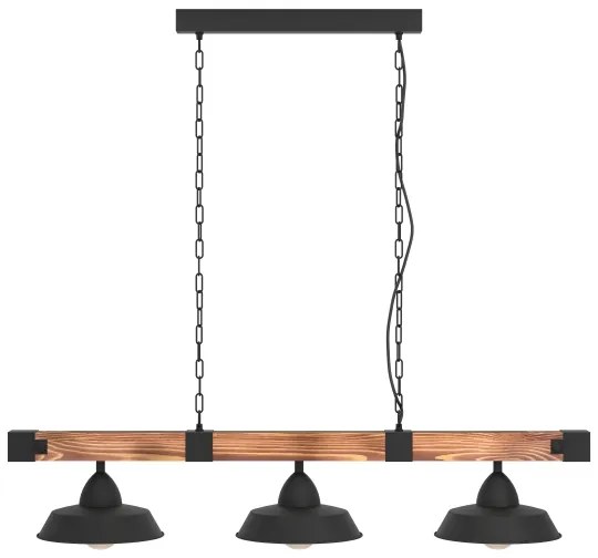 Eglo 44086 - Candelabru OLDBURY pe lanț, 3xE27/60W/230V