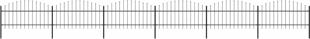 vidaXL Gard de grădină cu vârf tip suliță din oțel 1070x125 cm, negru