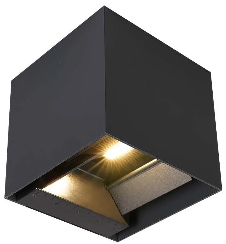 Aplica solară de perete LED cu senzor, 9W, 5V, IP65, 2600 mAh, antracit