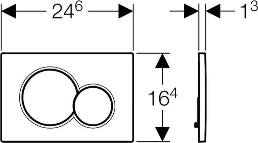 Clapeta actionare rezervor wc, crom mat, Geberit Sigma01 Crom mat
