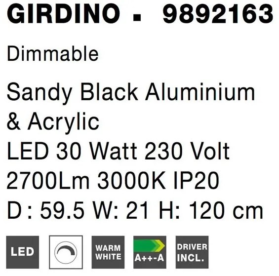 Lustra LED dimabila design circular GIRDINO 59,5cm