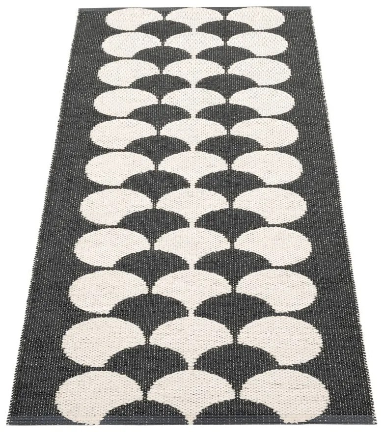 Covor tip traversă pentru interior și exterior negru/crem 70x150 cm Poppy Black Vanilla – Pappelina