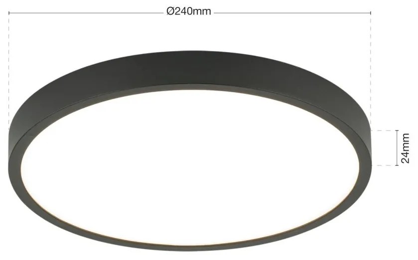 Mini Plafoniera LED design slim BULLY D-14cm negru