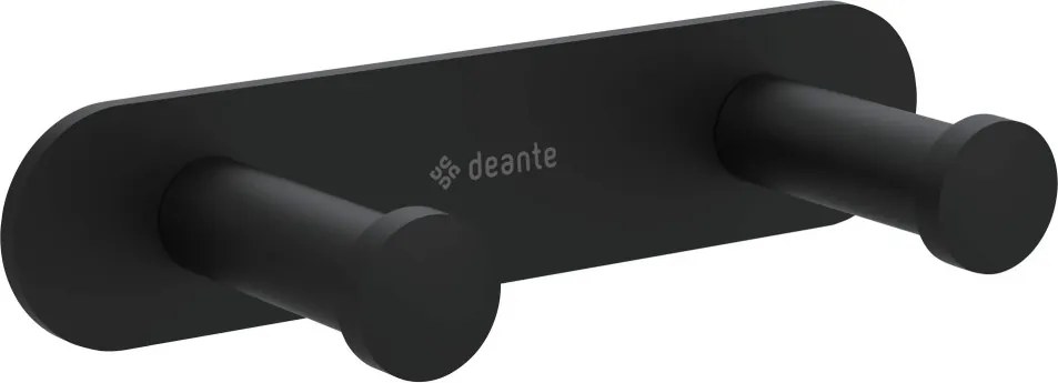 🛁 Cârlig dublu JASMIN, finisaj nero mat – Cod ADJ_N12L