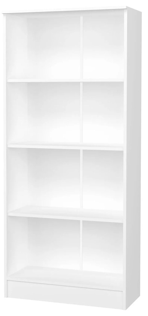 Biblioteca Flint, 3 Polite, Alba, 70 x 32 x 159 cm