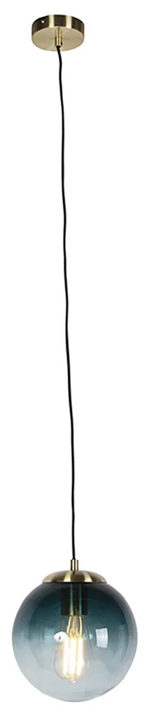 Lampă suspendată inteligentă alamă cu sticlă albastru ocean 20 cm incl. WiFi ST64 - Pallon