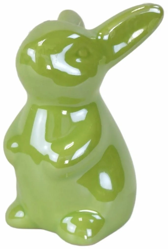 Iepuraș de Paște din ceramică Greeny verde, 8 cm
