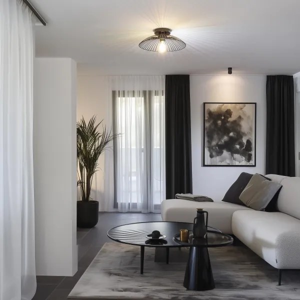 Brilagi - Lustră aplicată LED CERIA WIRE, 1xE27/40W/230V, Ø 26 cm, negru