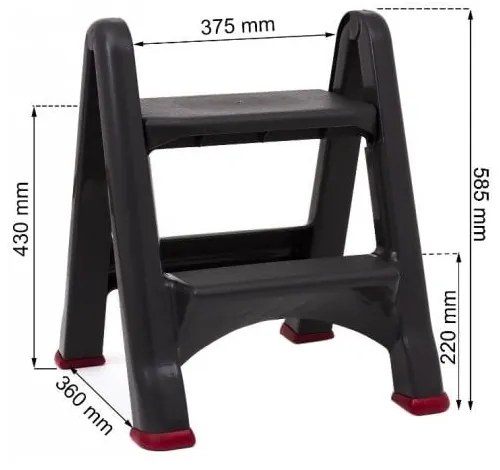 Scară neagră Curver, înălțime 63 cm