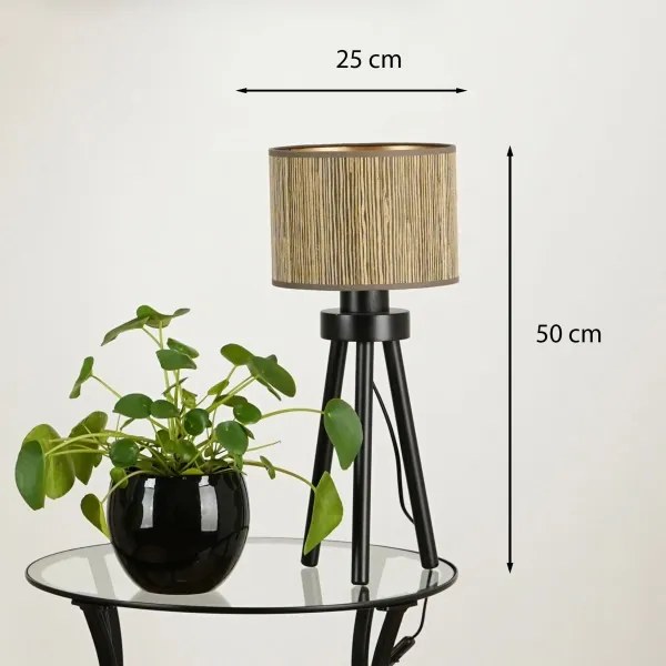 Brilagi - Lampă de masă BOSTON ROLLER 1xE27/15W/230V maro/auriu