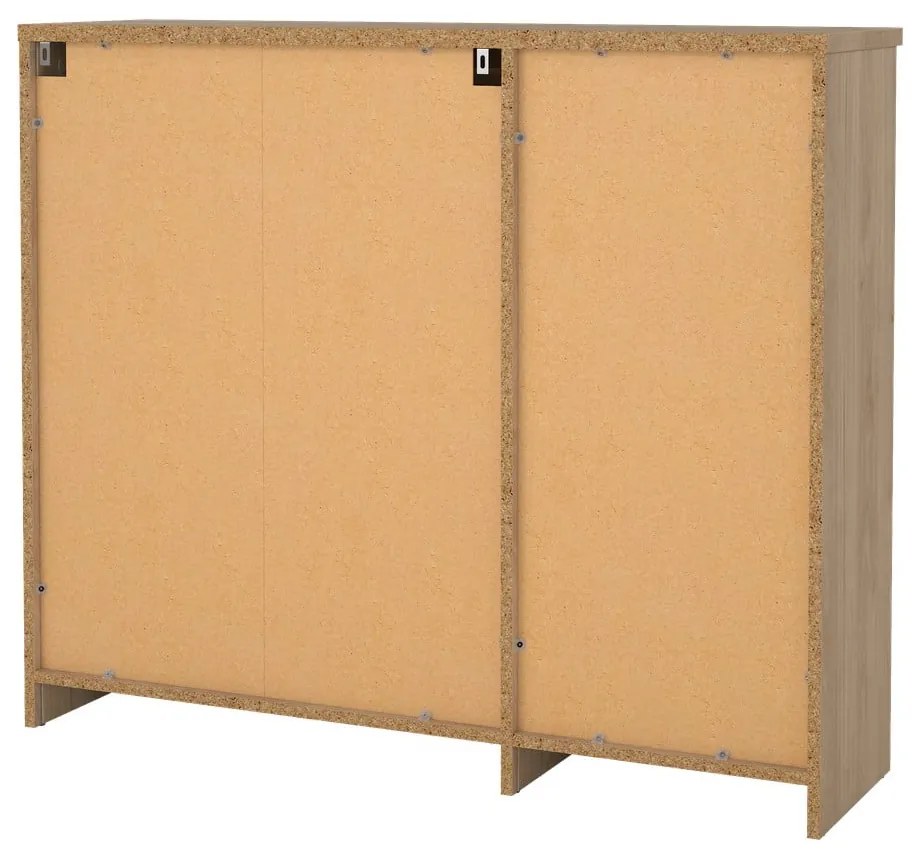 Pantofar în culoare naturală cu deschidere înclinată cu aspect de lemn de stejar 109x93x32 cm Naia – Tvilum