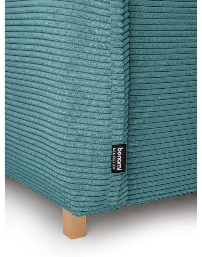 Colțar turcoaz extensibil cu tapițerie din catifea reiată (cu colț variabil) Tori – Bonami Selection