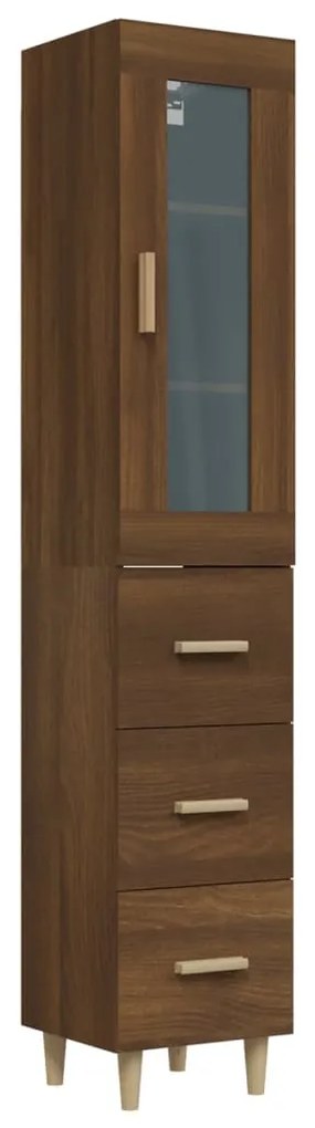 3115363 vidaXL Dulap înalt, stejar maro, 34,5x34x180 cm, lemn prelucrat