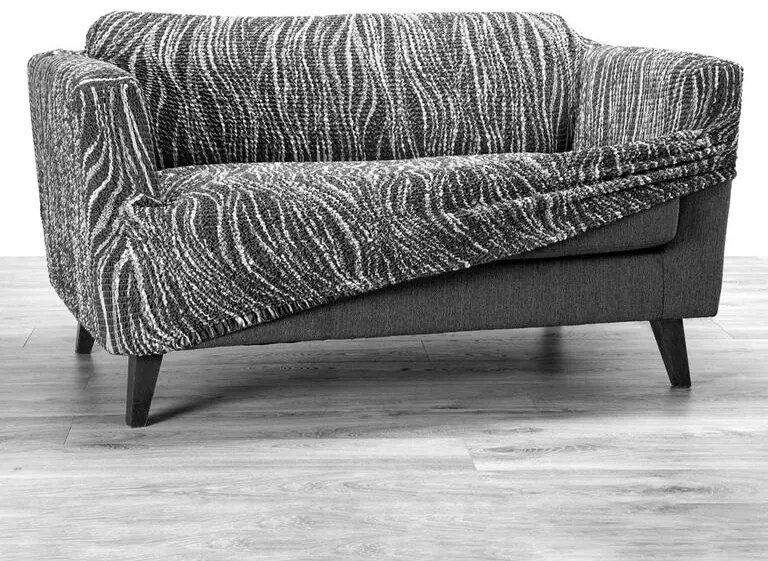 Huse bielastice UNIVERSO NOU dungi alb-negru fotoliu clasic (l. 60 - 110 cm)