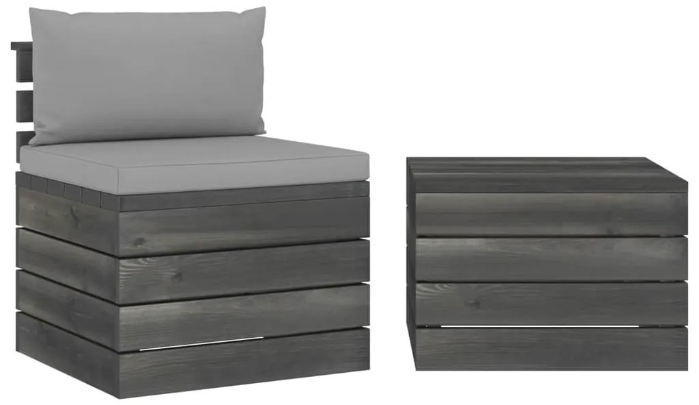 vidaXL Set mobilier grădină din paleți, 2 piese, cu perne, lemn de pin