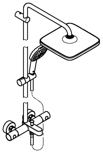 GROHE 269842431 - Sistem de duș VITALIO COMFORT 250, 250 × 250 mm, negru