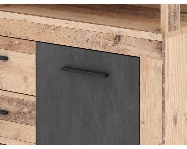 Comodă RUNA, maro deschis/antracit