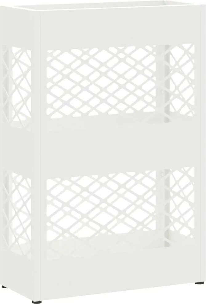 vidaXL Suport pentru umbrele Alb 28 x 12 x 41 cm Oțel