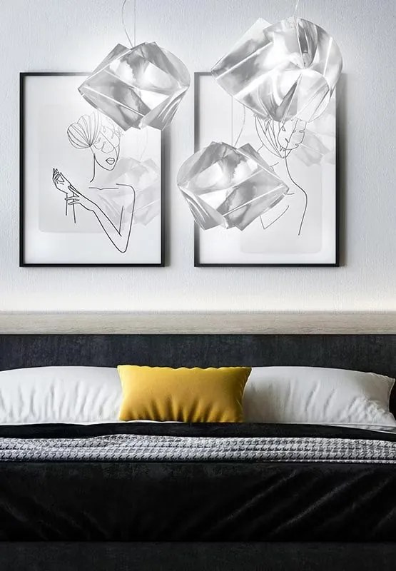 Lustra moderna design geometric realizata manual Gemmy prisma