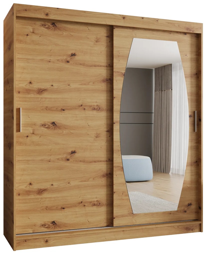 Dulap de haine 180 cm Rosaria (Stejar artisan). 1126300