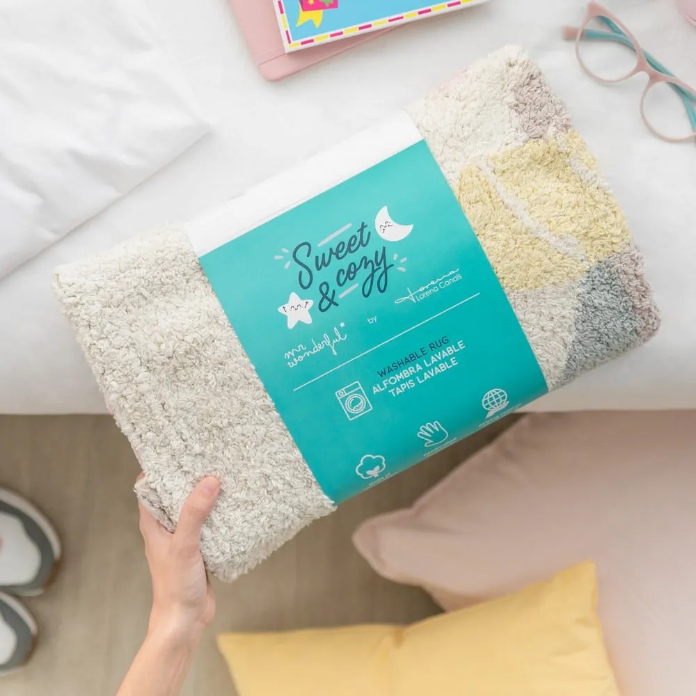 Covor pentru copii lavabil/țesut manual din bumbac ø100 cm Believe in Yourself – Lorena Canals