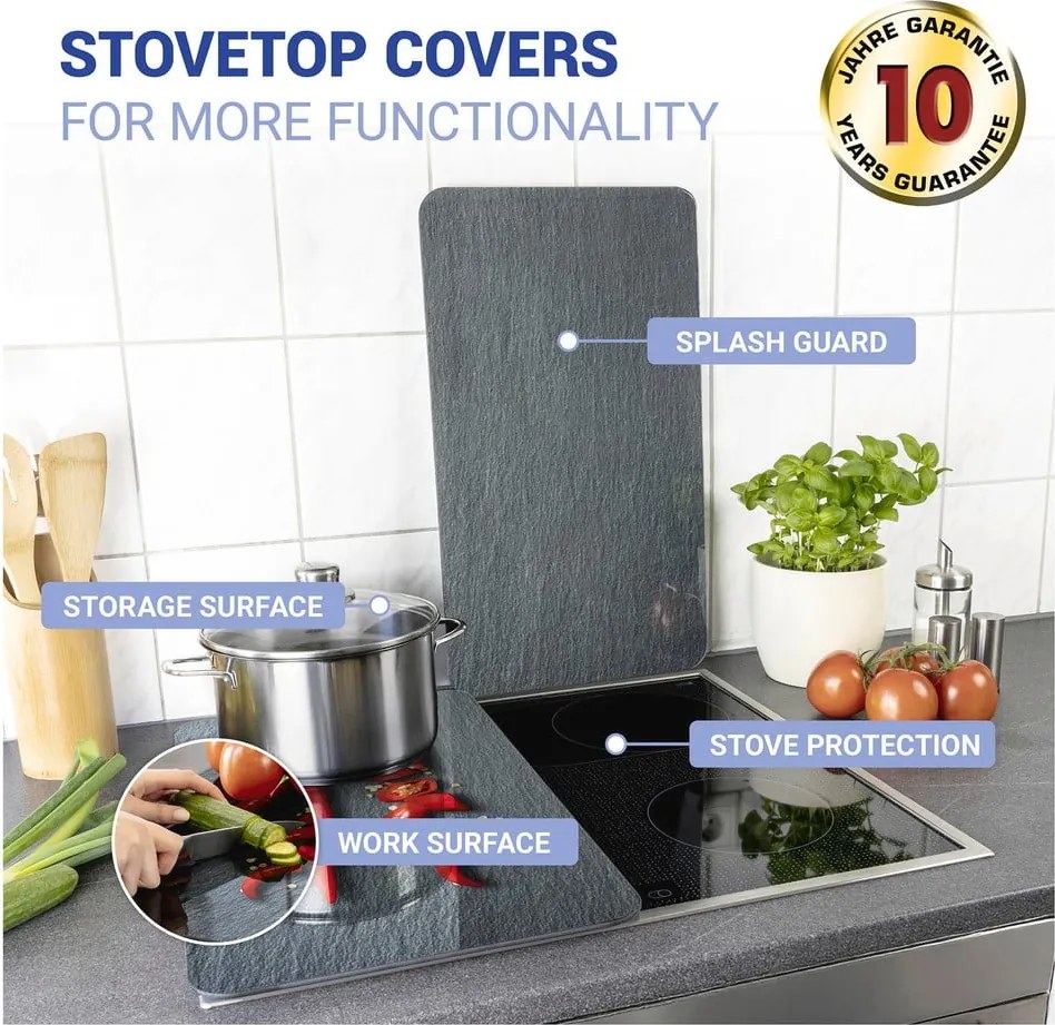 Set 2 protecții din sticlă pentru aragaz Wenko Cayenne, 52 x 30 cm