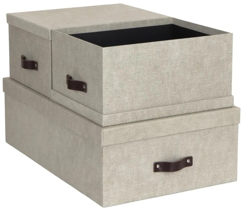 Set 3 cutii de depozitare Bigso Box of Sweden Inge, bej