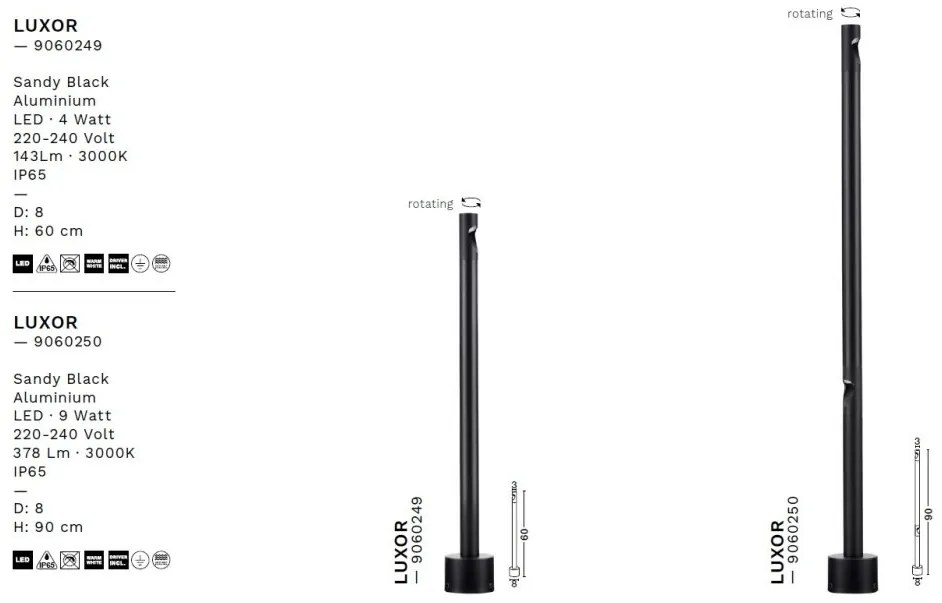 Stalp LED iluminat exterior modern IP65 LUXOR H-90cm