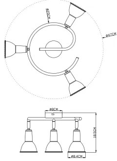 Globo 54648-3 - Lampa spot 3xE14/40W