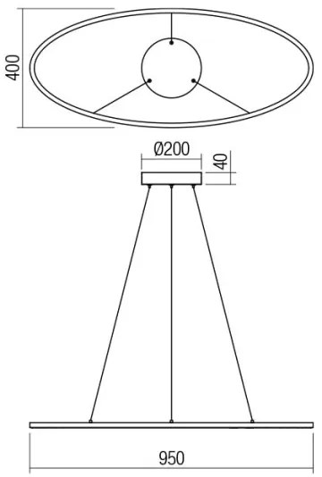 Redo 01-3339 - Lustră LED reglabilă pe cablu LEO LED/48W/230V, neagră