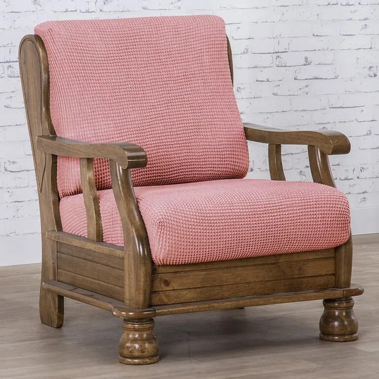 Huse care se întind foarte bine NIAGARA coral fotoliu cu manere de lemn (l. 50 - 80 cm)