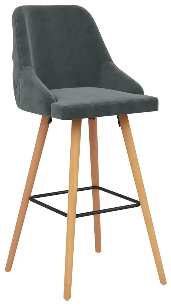 289555 vidaXL Scaune de bar, 2 buc., gri închis, catifea