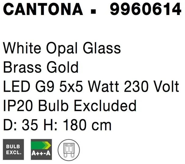Lustra cu 5 pendule design modern CANTONA NVL-9960614