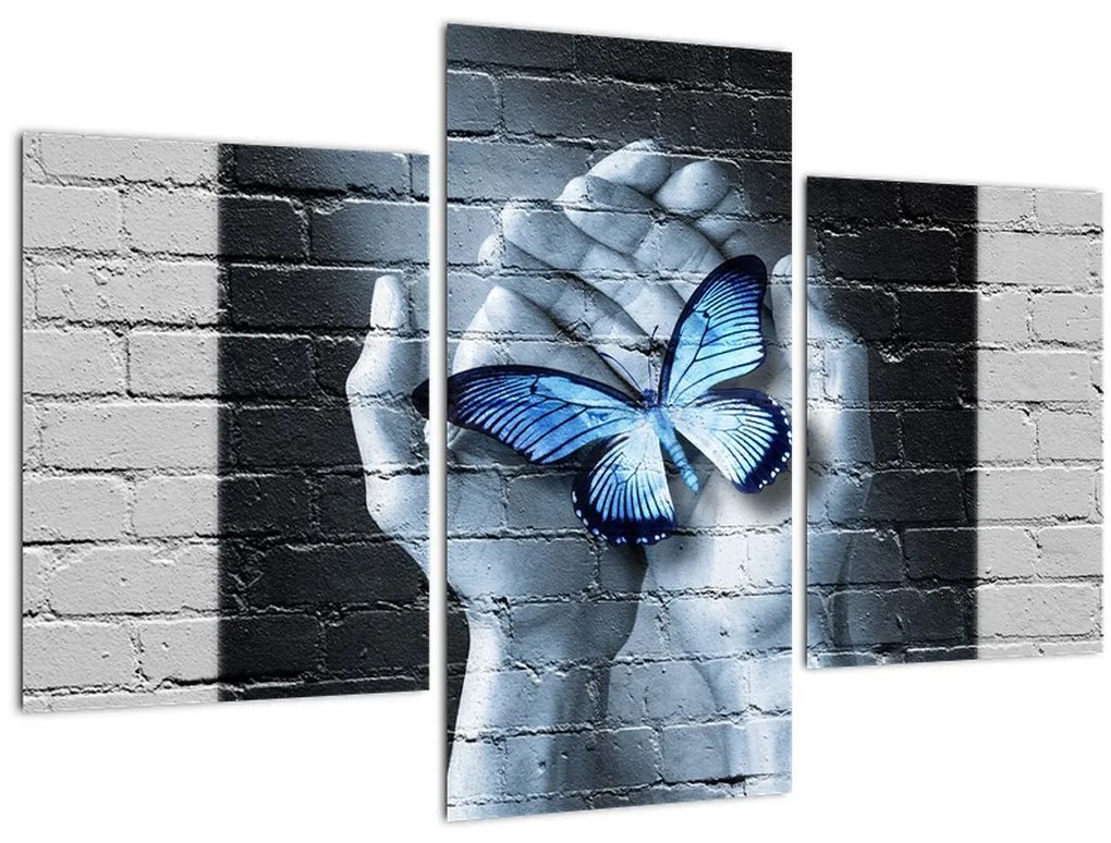 Tablou - Fluture pe perete (90x60 cm)