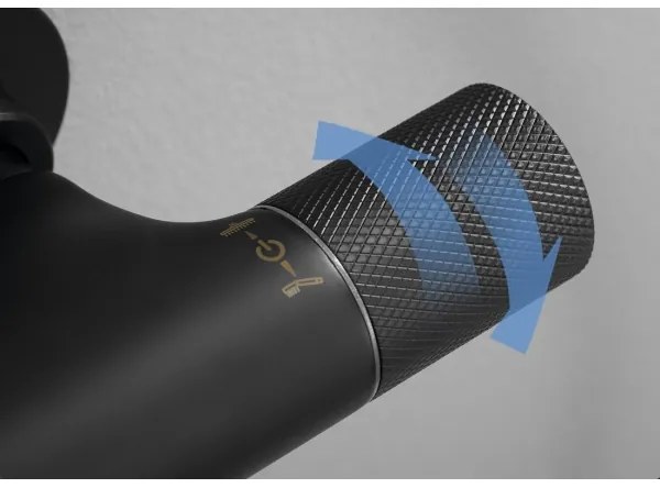 Sapho - Set de duș SOLARIS cu baterie, negru mat