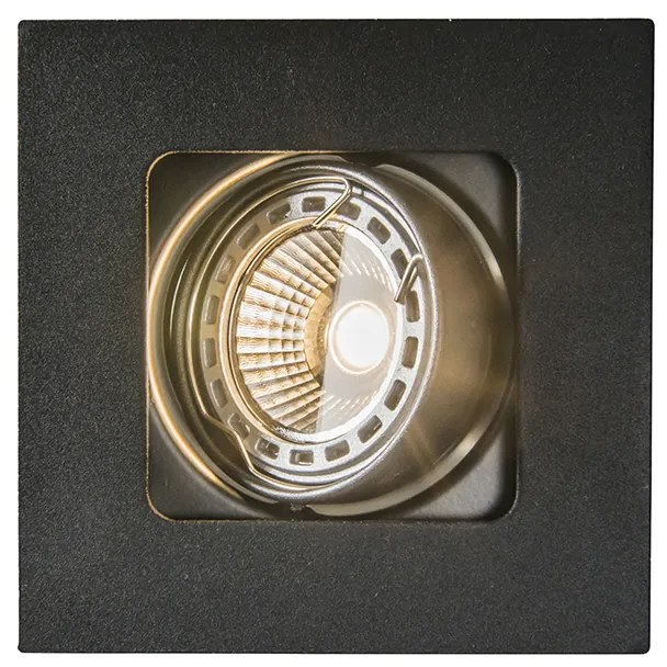 Set de 6 spoturi încastrate pătrate negre reglabile - Artemis